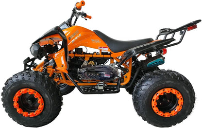 X-PRO Panther 200 Sports ATV with LED Headlights Automatic Transmission with Reverse, Big 23"/22" Tires! (Orange, Factory Package)